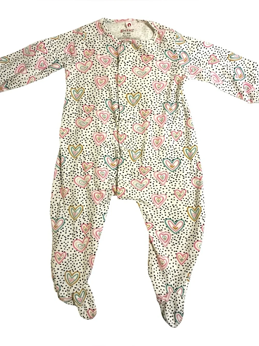 Magnetic Me Hearts Footie Sleeper 6-9 months 100% Cotton